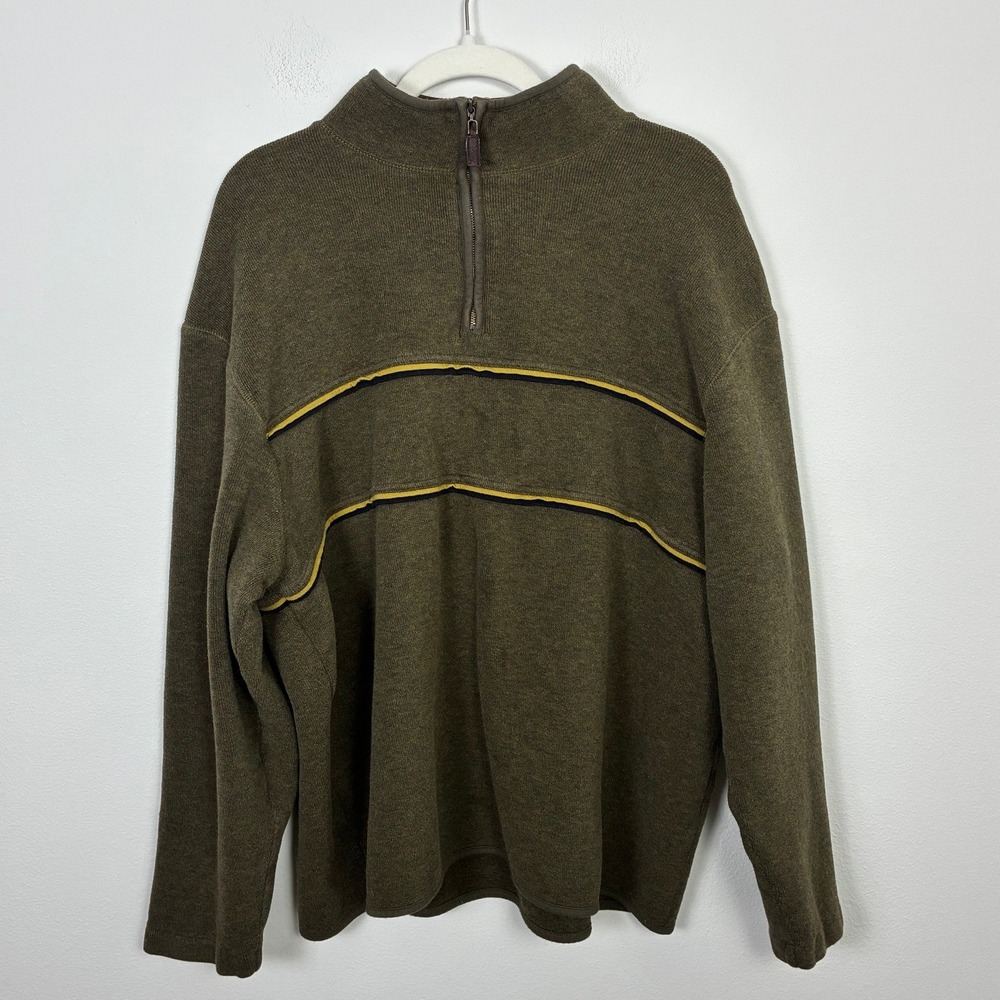 Pendleton Quarter Zip Pullover Sweater Mens XL Cotton Striped Mock 90s Y2K Retro